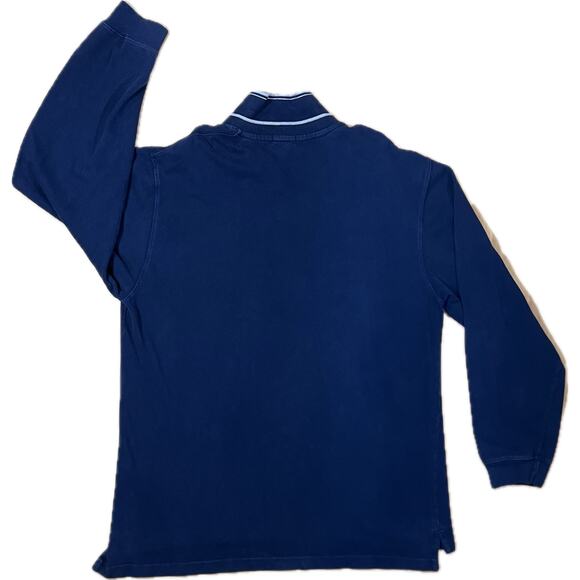 VTG J.Crew Made in USA Navy Cotton Long Sleeve V Neck Pullover Sweater Men Large - Picture 5 of 10